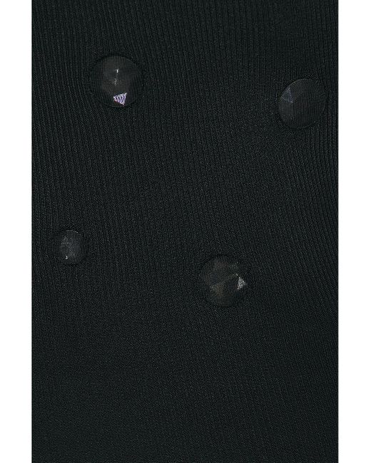 Alexander Wang Black Long Sleeve Sheer Rib Dress