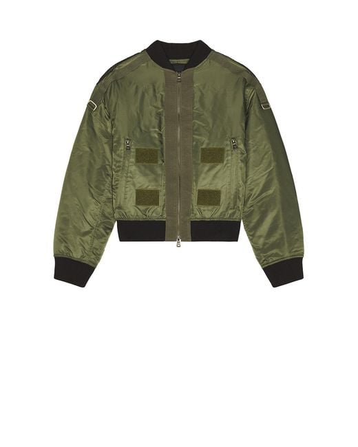 ANDERSSON BELL Green Flight Layered Washed Bomber Jacket for men