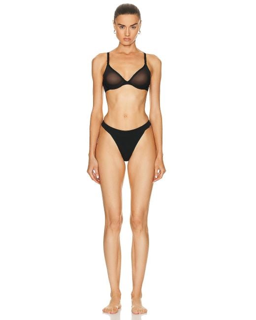 CUUP Black Mesh Plunge Bra