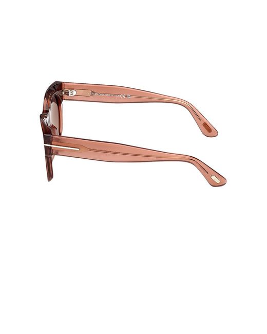 Tom Ford Brown Round Sunglasses