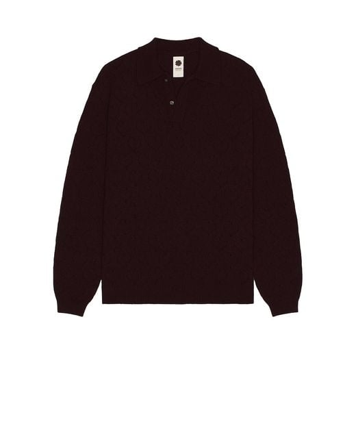 vowels Red Eyelet Polo for men