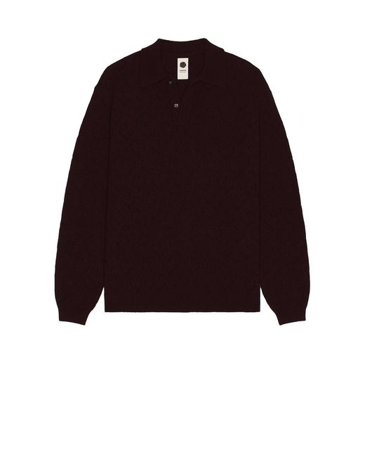 vowels Red Eyelet Polo for men