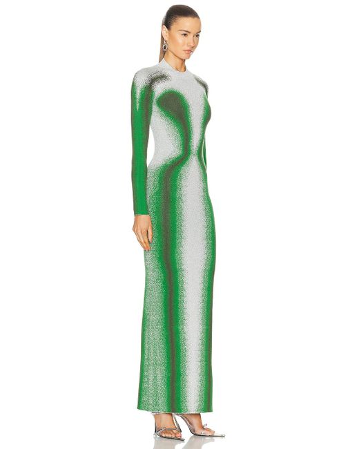 Y. Project Green Gradient Knit Long Sleeve Dress