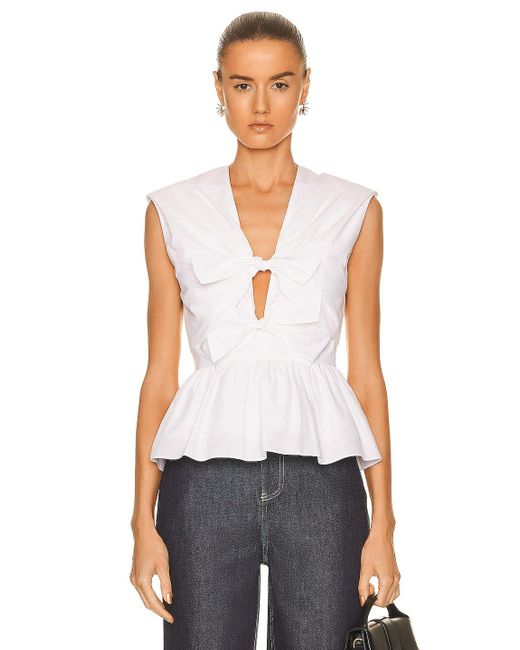 TOVE Cotton Elen Top in White | Lyst