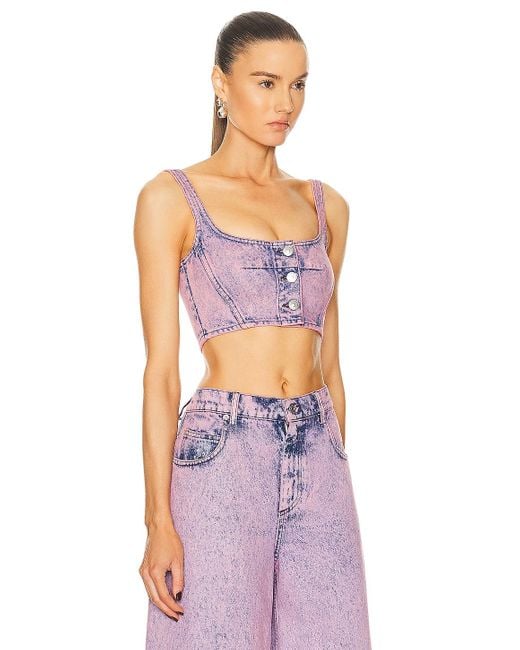 Marni Purple Marble Dyed Cropped Top