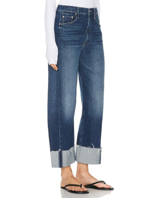 Mother Blue The Half Pipe Ankle Cuff Fray Jeans