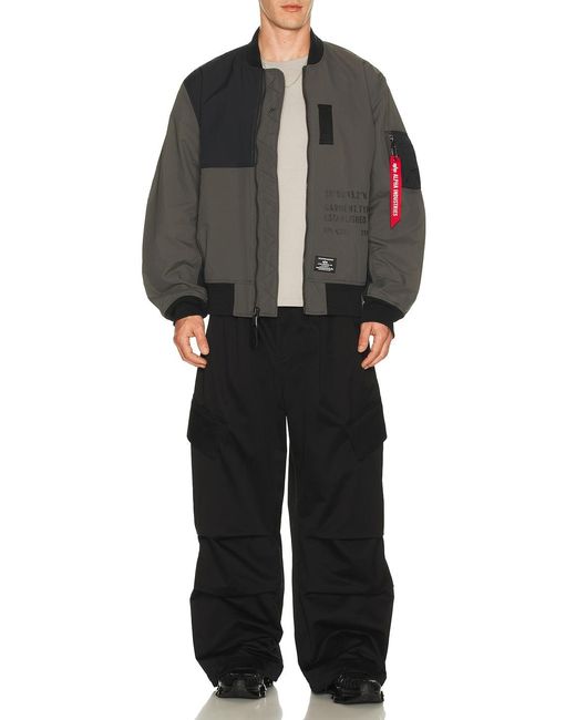 Alpha Industries Black 2B Relaxed Patchwork Flight Jacket for men