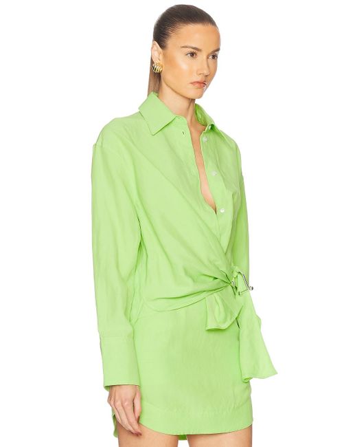 J.W. Anderson Green Draped Twisted Top
