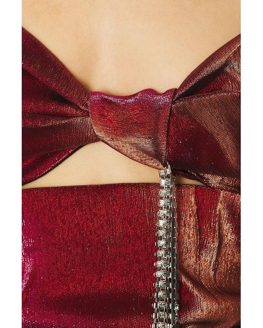 Area Red Crystal Cutout Top
