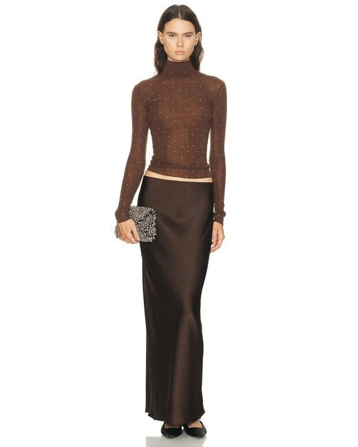 Rabanne Brown Studded Turtleneck