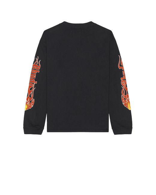 Rhude Black Mesa Stallion Long Sleeve Tee for men