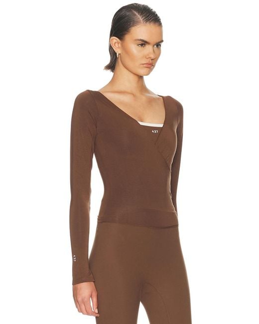 437 Brown The Ballet Wrap Top
