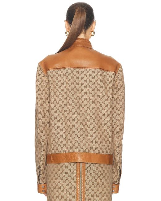 Gucci Brown Gg Moto Jacket