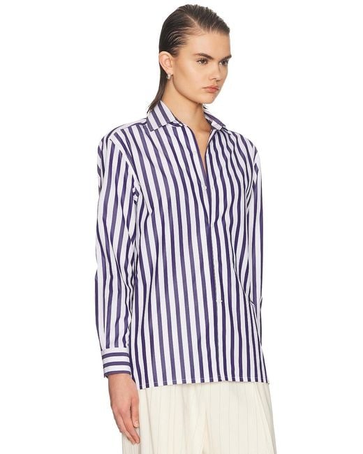 Ralph Lauren Blue Capri Button Up Top