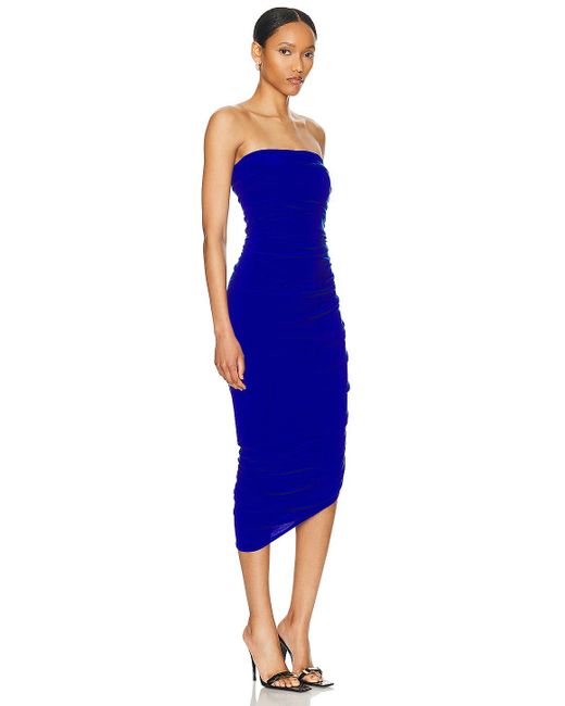 Norma Kamali Blue Strapless Diana Dress