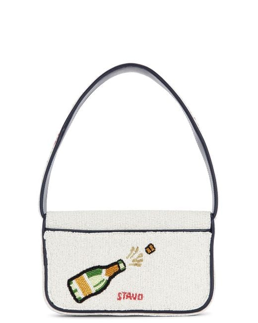 Staud Blue Tommy Beaded Bag