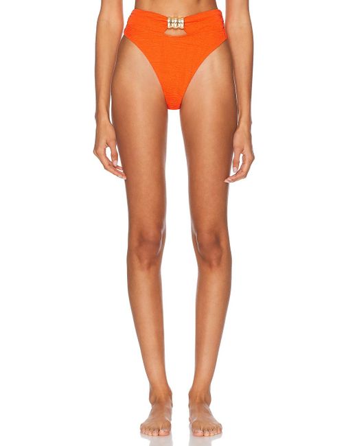 La Porte Orange Kate Pinch Hardware Bikini Bottom