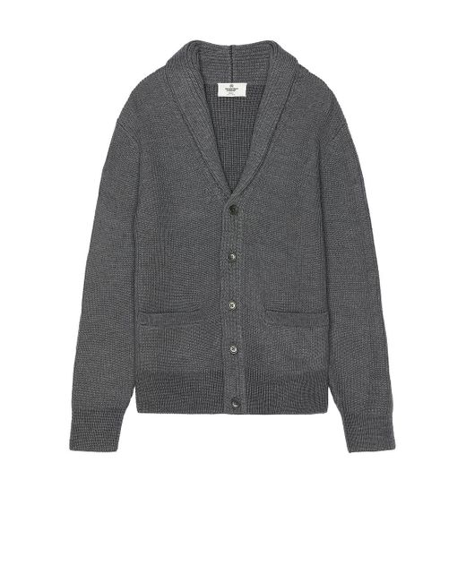 Reigning Champ Men's Gray Merino Rib Vinnie Shawl Cardigan
