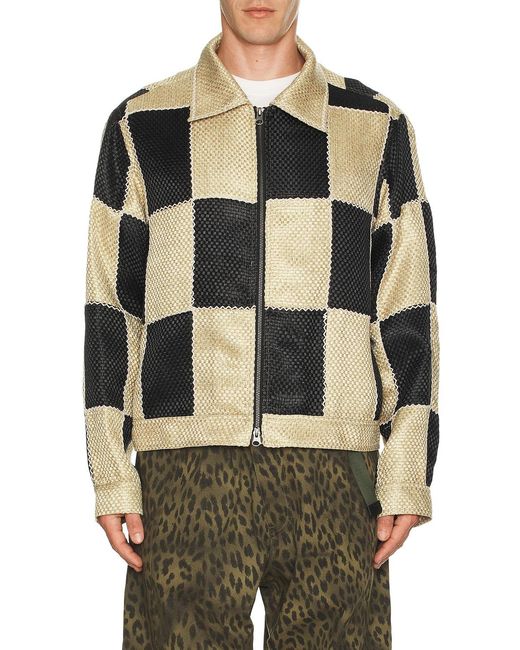 ANDERSSON BELL Black Patchwork Zip-Up Jacket for men