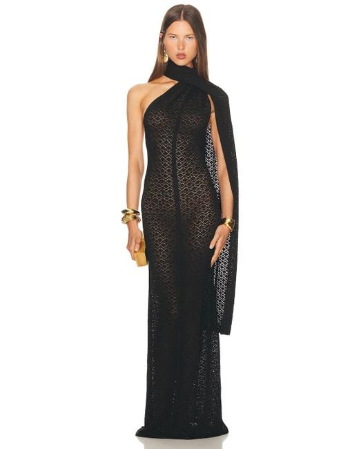 Helsa Black Robbyn Wrap Gown