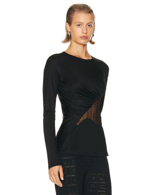 Givenchy Black 4g Lace Cut Out Top