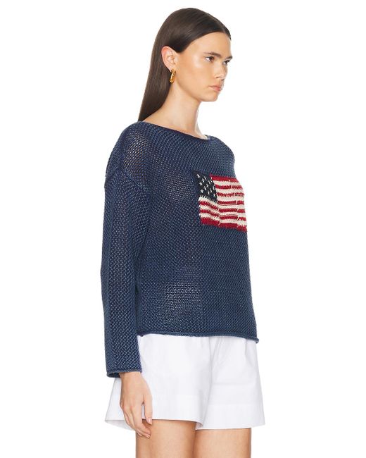 Polo Ralph Lauren Blue Flag Long Sleeve Sweater