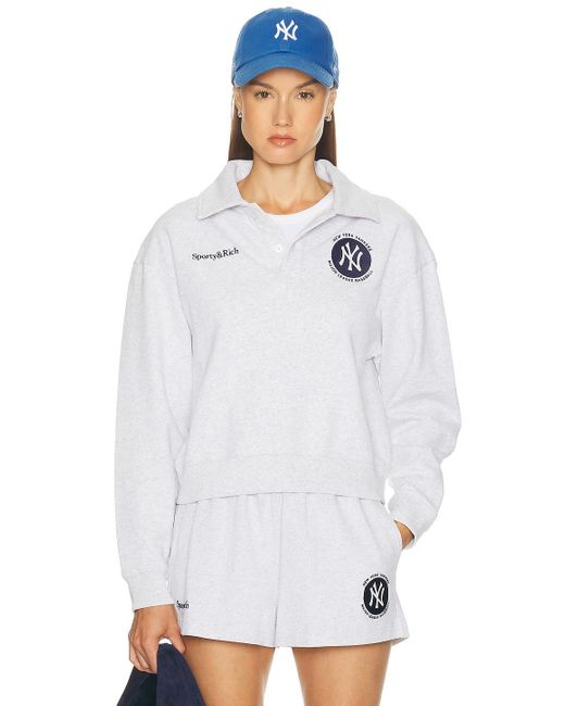 Sporty & Rich White X Ny Yankees World Series Polo Sweater