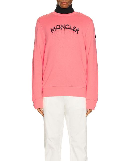 Moncler Pink Logo Sweater for men