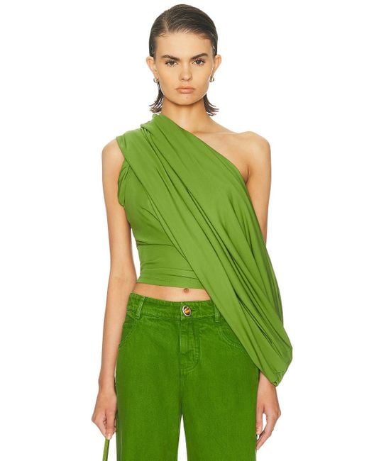 Christopher Esber Green Aiba Draped Jersey Tee