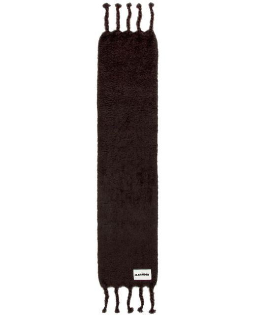 Jil Sander Black Logo Plain Scarf
