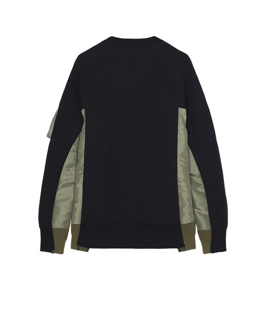 Sacai Black Sponge Sweat Pullover for men
