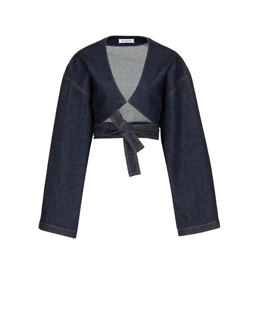 Alaïa Blue Alaϊa Wrap Jacket