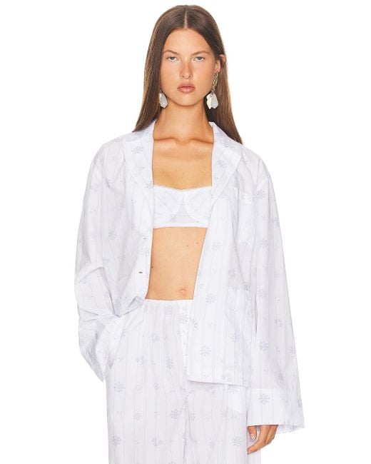 Helsa White Pajama Top