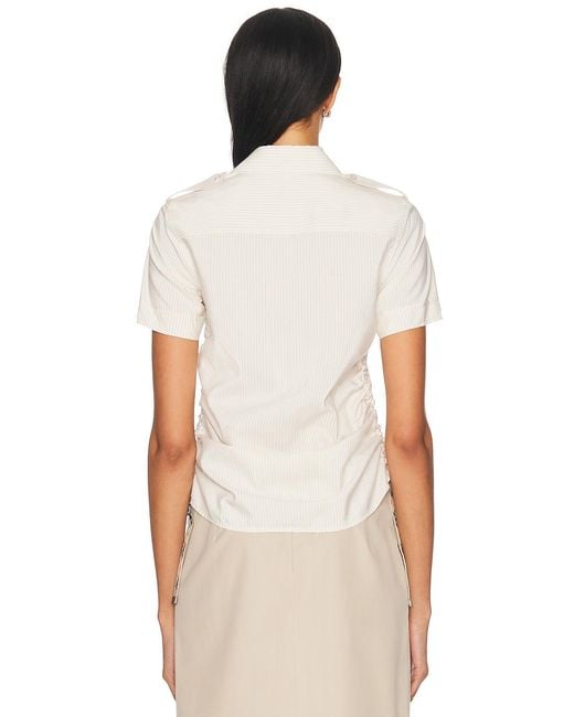 Burberry White Button Up Top