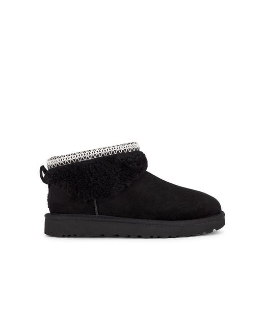 Ugg Black Classic Ultra Mini Maxi Curly Boot