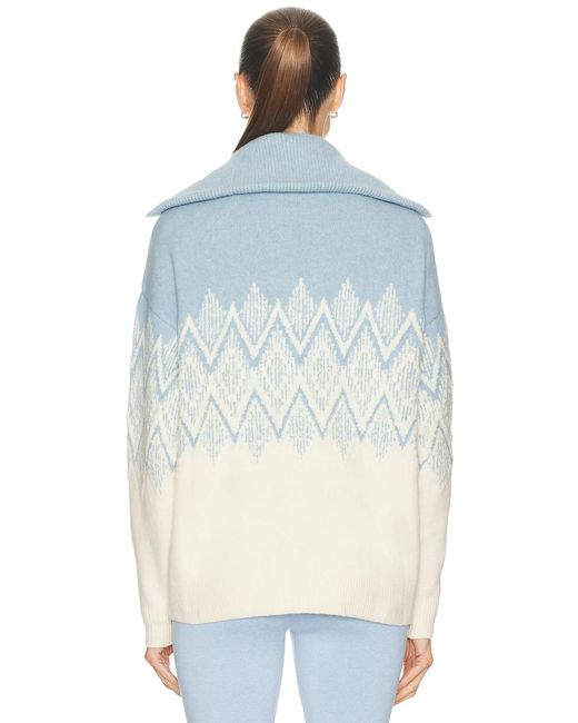 Varley Blue Hedda Fairisle Half Zip Jacket