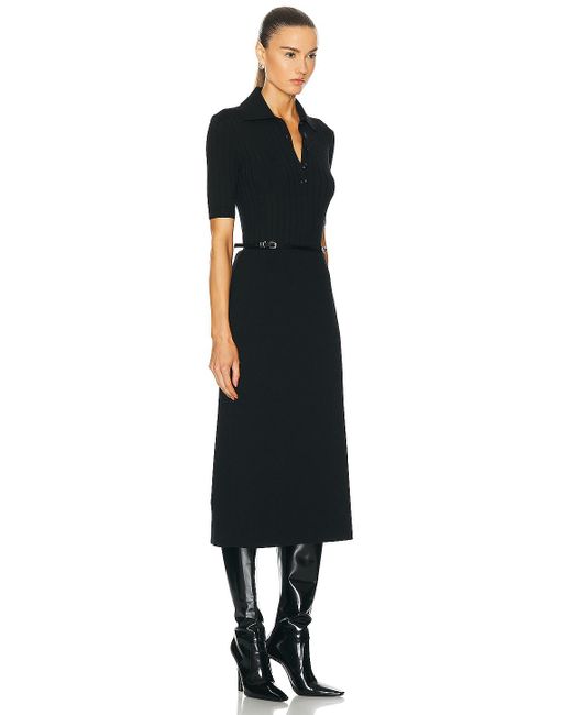 Givenchy Black Silk Ribbed Dress