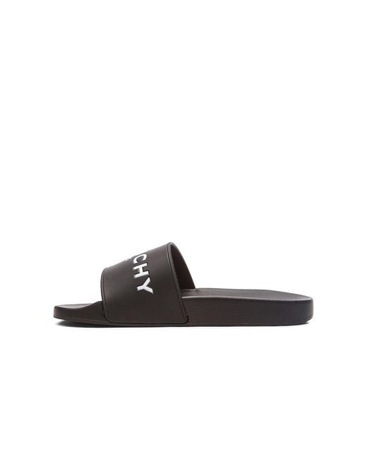 Givenchy Black Polyurethane Slide Sandals for men