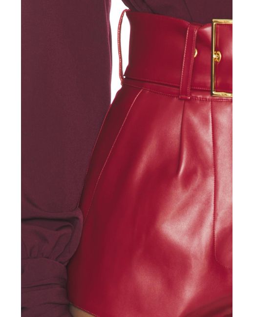 ROWEN ROSE Red Belted Mini Short