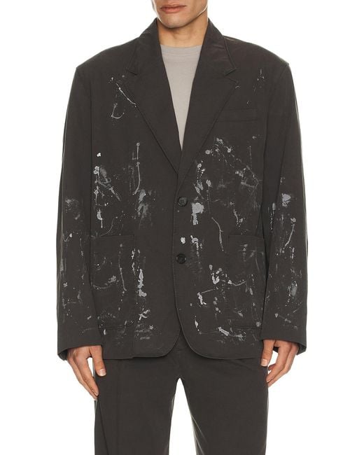 we11done Black Painted Jacket for men