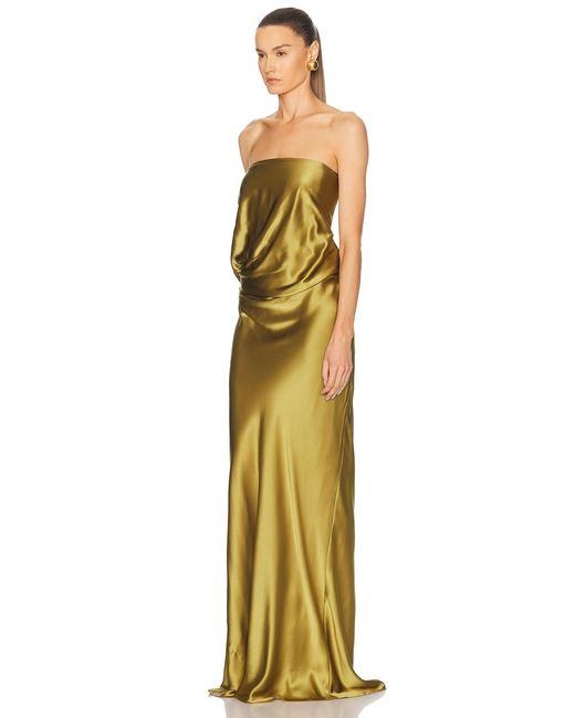 The Sei Metallic Draped Strapless Gown