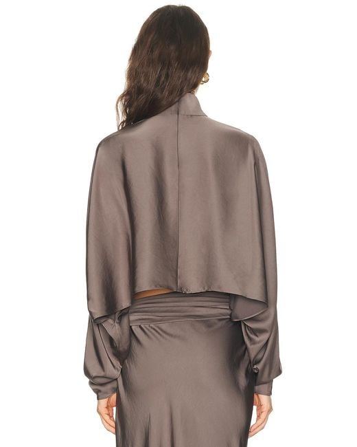 LAPOINTE Brown Lightweight Satin Caftan Top