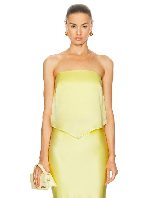 The Sei Yellow Draped Corset Top