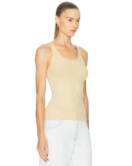 Enza Costa White Military Rib Slim Tank Top
