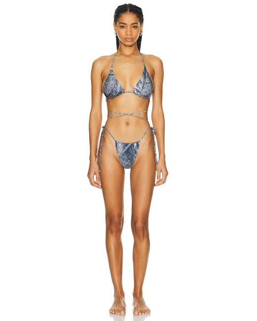 Norma Kamali Multicolor Criss Cross Bikini Set