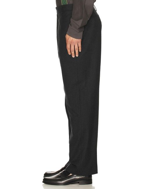 Palmes Black Wool Pleated Trousers for men