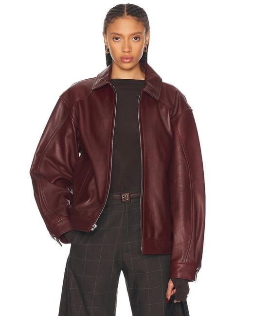 Mimchik Red Leather Tall Boy Jacket