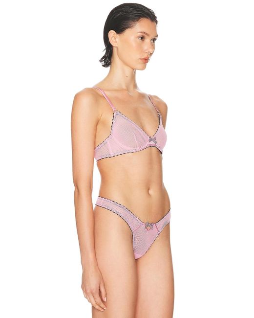 Fleur du Mal Pink Sabrina Mesh Demi Bra