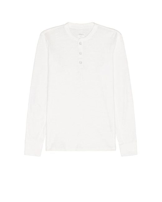 Rag & Bone White Classic Henley for men
