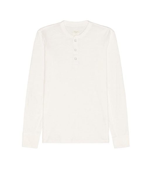 Rag & Bone White Classic Henley for men
